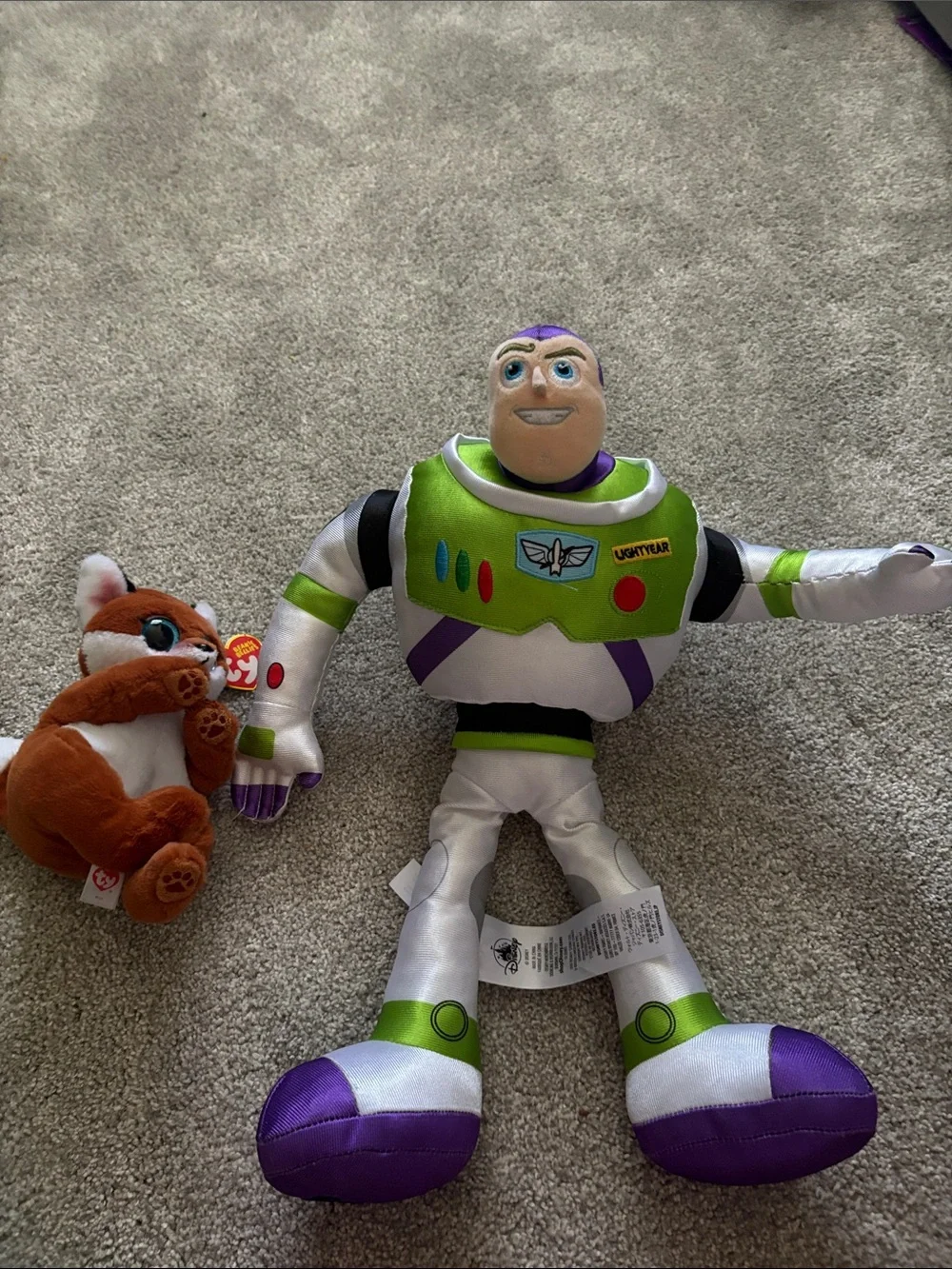 Disney Buzz Lightyear Plush - Green, Purple & White